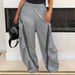 Women's Casual Street Fashion Pants With Drawstring Elastic Waist Loose Straight Cut LD2262_ecoleips.com