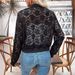 Spring 2025 New Elegant Women's Jacquard Lace Perspective Zipper Short Jacket Top Coat_ecoleips.com