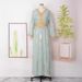 Women's Clothing Downstream Hot Selling Long Sleeved V Neck Hot Stamping Fashion Dress Middle East Arab Dubai Robe_ecoleips.com