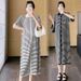 Summer New Korean Fashion Maternity Striped Knitted Dress_ecoleips.com