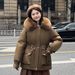 Women's Winter Parka New Style Thickened Fleece-Lined Hooded Coat With Large Pockets, Loose Fit Waist Belt Fashion Outerwear_ecoleips.com