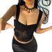 European And American Cross-border 2026 New Sexy Hot Girl Spider Web Mesh See-through Slim Sleeveless Tank Top For Women_ecoleips.com