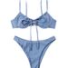 2023 Bikini Solid Color Swimsuit European And American Sexy Two-Piece Swimwear_ecoleips.com