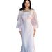 Spring Floral Maxi Dress – V-Neck Long Sleeve A-Line Dress With Lace Detailing (Xs-Xxl, Pink/White/Black)_ecoleips.com