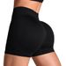 New European And American Style Ribbed Yoga Shorts, Butt-lifting, No Awkward Lines, Cycling Sports Fitness Pants, Solid_ecoleips.com