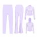 Women's Clothing Women's Short Hooded Jacket Four Piece Set With Flared Pants And Cropped Pants Slim Fit Elastic Sportswear_ecoleips.com