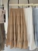 New High Waist A-Line Skirt – Flowy Ballet Puff Dress For Women, Breathable Polyester Tiered Midi Skirt_ecoleips.com