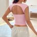 Women's Clothing Sexy Backless Slim Fit Tank Top For Women Design Subtle Front Ruffles Hot Girl Design Trendy Top_ecoleips.com