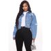 Women's Clothing Denim Jacket Fashion Ripped Tops Washed And Cut Denim Jacket_ecoleips.com