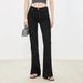 Women's Clothing Slightly Elastic Denim Slightly Flared Pants Classic Slender Legs Side Slits Slim Tall Jeans For Women_ecoleips.com