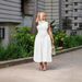Summer New Cross-Border European And American Style Stand Collar Elegant Pleated Patchwork Waist-Cinching Long Dress_ecoleips.com