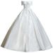 Plus Size Satin Wedding Dress Off The Shoulder Heavy Duty French Style High End Texture Luxurious Main Wedding Dress For Petite Women_ecoleips.com