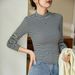 2025 #Selection Of Good Products # Pure Cotton T-Shirt Women's Long Sleeved Western-Style Striped Base Shirt 2025 Autumn And_ecoleips.com