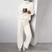 Casual Fashion Suit For Women 2025 Autumn Winter High Neck Solid Color Sweater Knit_ecoleips.com
