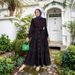 Women's Clothing Long Skirt Muslim Women's Lace Hollow Stitching Wood Ear Edge Stand Collar Dress_ecoleips.com