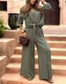Fresh & Feminine Linen-Blend Shirt With Wide-Leg Pants Set – Breathable & Stylish Casual Outfit_ecoleips.com