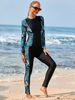 Muslim Conservative Swimsuit Women's Long Sleeved Surfing Suit European And American Sports Swimsuit Women's Sunscreen Surfing Split Swimsuit Trousers_ecoleips.com