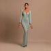 Women's Clothing Temperament Lady Long Sleeved Square Collar Dress Sexy Solid Color Elegant Banquet Evening Dress_ecoleips.com