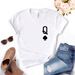 Eurean And American Cross-border Foreign Trade Women's Clothing, Simple Letter Print Round-neck Short-sleeve T-shirt_ecoleips.com