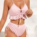 2024 European And American New Solid Color Two-Piece Swimsuit Sexy Back Strap Hot Spring Style Export Bikini_ecoleips.com
