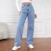 Cross-Border Foreign Trade European And American High-Waisted Women's Jeans Light Wash Loose Wide-Leg Plus Size_ecoleips.com