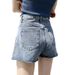 Women's Clothing High-Waisted Slimming Denim Shorts Trendy Ins Style Wide Leg Ripped A-Line Hot Pants Spring/Summer Fashion_ecoleips.com