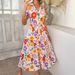Voya Women's European And American Spring Summer Casual Bohemian Vacation High-Waisted Geometric Color-Block Dress_ecoleips.com