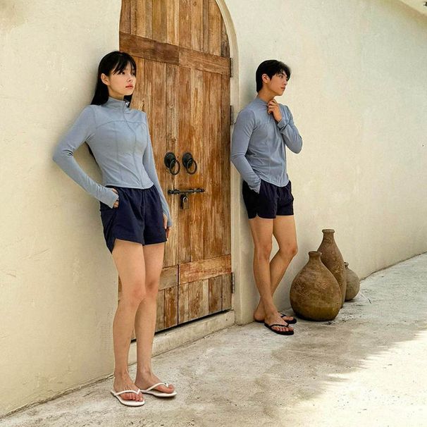 New 2026 Korean Style Long Sleeved Two Piece Swimsuit Sunscreen Casual Sports Surfing Suit for Men And Women_ecoleips.com