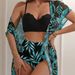 Maple Leaf Print High-Waisted Bikini Swimsuit Women's Slimming Mesh Jacket Triangle Top New_ecoleips.com