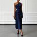 High-End Satin Evening Gown for Women Sleeveless Pleated Waist Cinching European And American Style Cross Border Trade New 2026_ecoleips.com