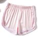2025s Women's 2025 Summer New Fashion Versatile Smooth Satin Elastic Waistband Sports Shorts_ecoleips.com