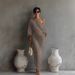 Women's Clothing High-End Women's Long Dress Off-Shoulder Mid-Waist Pullover European American Style Spring/Summer Fashion_ecoleips.com