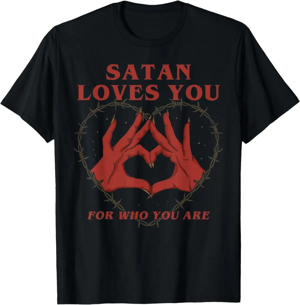 Women's T-Shirts Satan Loves For Who You Are Halloween Vintage T-Shirt_ecoleips.com