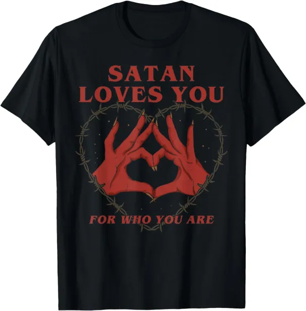 Women's T-Shirts Satan Loves For Who You Are Halloween Vintage T-Shirt_ecoleips.com