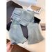 Women's High-Waisted Slim-Fitting Flared Jeans Sparkly Star Rhinestone Detail American Style Petite Spring Horse-Length Pants_ecoleips.com