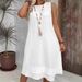 Women's Clothing Solid Color Sleeveless Round Neck Casual Loose Midi Dress_ecoleips.com
