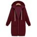 Women's Clothing Autumn/Winter Hooded Long Sleeved Mid Length Sweatshirt/Fleece Coat_ecoleips.com