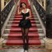 Elegant Dress European American Style Button Halter Neck Waist Cinching Color Block Short Tulle Skirt Women's Clothing_ecoleips.com