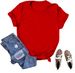 Solid Color Blank Loose Large Size T-shirt Short Sleeve_ecoleips.com