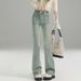 2025 Spring Summer New Flared Jeans Women's Bootcut Pants Slim Fit Versatile Stretch High Waist Floor-Length Bell-Bottom_ecoleips.com