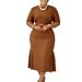 African Summer Women's Dress Solid Color Round Neck Short Sleeve Fashionable Commuting Slim Fit Plus Size_ecoleips.com