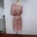 European And American Women's Party Club One-Shoulder Ribbon Toast Fashion Trendy Mesh Sequin Dress_ecoleips.com