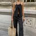 Women's Clothing Spring And Summer Design Casual Lace Up V Neck Top High Waist Elastic Band Trousers Set_ecoleips.com