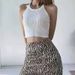 2008 # Off-shoulder Short Halter Neck Korean Style Sleeveless Knitted Tank For Women, Slimming Camisole Top_ecoleips.com