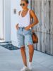 K Fashionable And Versatile Perforated Women's Denim Shorts_ecoleips.com
