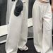 Women's Clothing White Sweatpants Loose Drape Straight Trousers Wide Leg Trousers Sports Trousers_ecoleips.com