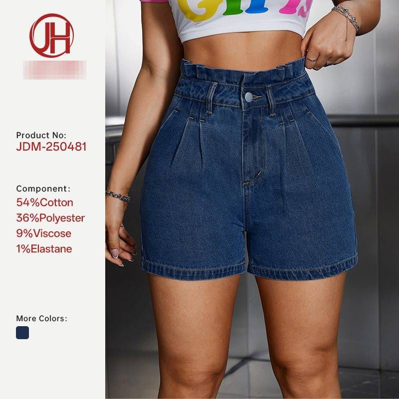 Plus Size High Waisted Distressed Denim Shorts For Women – Vintage Washed, Relaxed Fit, Raw Hem Streetwear Hot Pants (0xl-3xl, Dark Blue, 70% Cotton)_ecoleips.com