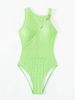 Women's Solid Color One Piece Swimsuit Conservative Fit Bikini American Style Wire-Free With Chest Pad_ecoleips.com