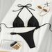 Sexy Cross-Over Metal Buckle Bikini Swimsuit For Women's Clothing Provides Comfort And Style For Various Aquatic Activities_ecoleips.com