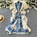 Loose Dress Fashionable Versatile Lapel Waist Cinching Belted Mid-Length Pleated Printed Coat_ecoleips.com
